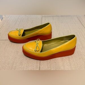 Bernardo Yellow and Orange Women's Platform Loafers